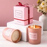 Classic Glass Candle Jar With Pink Spraying