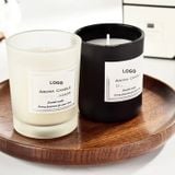 Classic Glass Candle Jar With Wood Lid And Inner Spraying