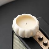 Pumpkin-Shaped Glass Candle Jar With Short Stalk