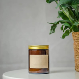 Amber Classic Glass Candle Jar With Gold Tin Lid