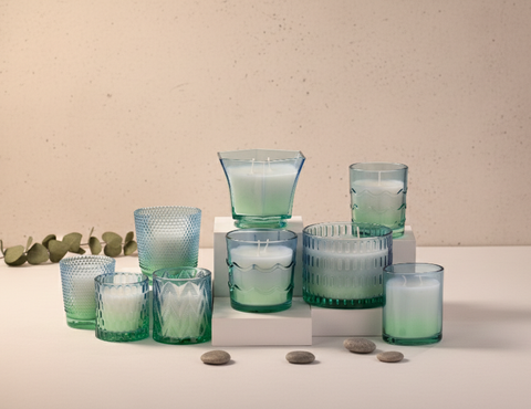 Blue And Green Collection Glass Candle Jar