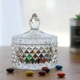 Premium Cut Glass Candle Jar with Lid – Multi-colored Candle Container