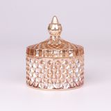 Premium Cut Glass Candle Jar with Lid – Multi-colored Candle Container