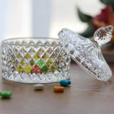 Premium Cut Glass Candle Jar with Lid – Multi-colored Candle Container