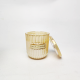 Glass Candle Jar With Label Space And Ionized Effect