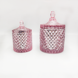 Geo Glass Candle Jar With Pastel Colour Spraying