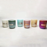 Glass Candle Jar With Label Space And Ionized Effect