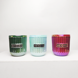 Glass Candle Jar With Label Space And Ionized Effect