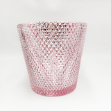 Geo Glass Candle Jar With Pastel Colour Spraying