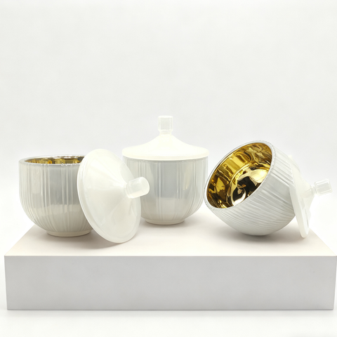 Moon Veil Opaline Hand-Blown Glass Candle Jar