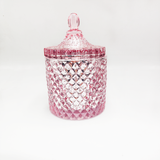 Geo Glass Candle Jar With Pastel Colour Spraying