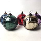 Premium Multicolor Festive Christmas Ball Glass Candle Jar