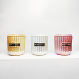 Glass Candle Jar With Label Space And Ionized Effect