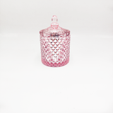 Geo Glass Candle Jar With Pastel Colour Spraying