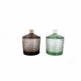 Decorative Wavy Embossed Pattern Glass Candle Jars With Lids