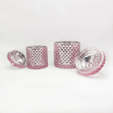 Geo Glass Candle Jar With Pastel Colour Spraying