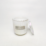 Glass Candle Jar With Label Space And Ionized Effect