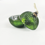 Premium Diamond Cut Christmas Ball Glass Candle Jar