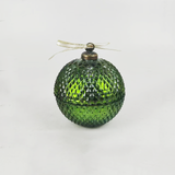 Premium Diamond Cut Christmas Ball Glass Candle Jar