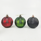 Premium Diamond Cut Christmas Ball Glass Candle Jar