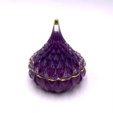 Glass Candle Jar In Hershey Shape And Purple Spraying