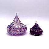 Glass Candle Jar In Hershey Shape And Purple Spraying