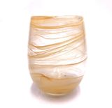 Classic Glass Candle Jar With Unique Swirly Line