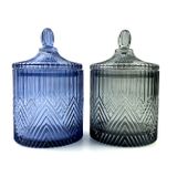 Premium Glass Candle Jar In Transparent Colour Spraying