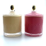 Luxury Glass Candle Jar With Pastel Colour Spraying