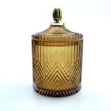 Premium Glass Candle Jar In Transparent Colour Spraying