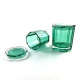 Hexagon-Shaped Glass Candle Jar