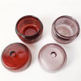 Classic Ribbed Glass Candle Jar with Lid Luxury Home Decoration