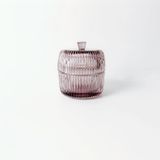 Classic Ribbed Glass Candle Jar with Lid Luxury Home Decoration
