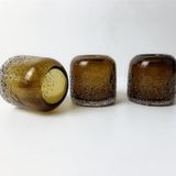 Textured Amber Glass Candle Jar for Interior Styling