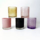 Elegant Embossed Sunflower Pattern Glass Candle Containers