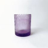 Elegant Embossed Sunflower Pattern Glass Candle Containers