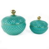 Round Glass Candle Jar With Opaque Colour