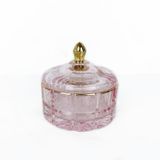 Checkered Glass Candle Jar With Lid