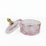 Checkered Glass Candle Jar With Lid