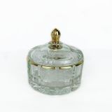Checkered Glass Candle Jar With Lid