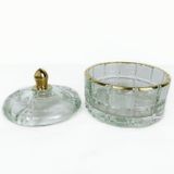 Checkered Glass Candle Jar With Lid