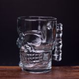 Skull Beer Mug – Clear Glass Skull Head Beer Cup with Handle for Halloween, Parties & Bars
