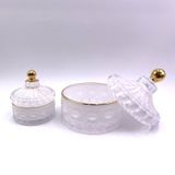 Glass Candle Jar With Tin Lid In White Spraying