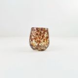 Luxury Speckled Amber Glass Candle Jar with Artistic Finish