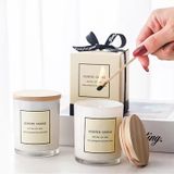 Classic Glass Candle Jar With Wood Lid And Inner Spraying