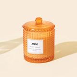 Premium Glass Candle Jar With Dot Decoration