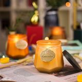 Hexagon-Shaped Glass Candle Jar With Orange Spraying