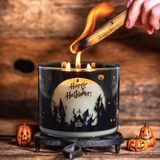 Classic Glass Candle Jar With A Halloween Theme