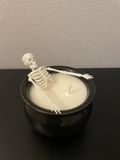 Unique Glass Candle Jar With Skeleton Decoration