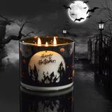 Classic Glass Candle Jar With A Halloween Theme